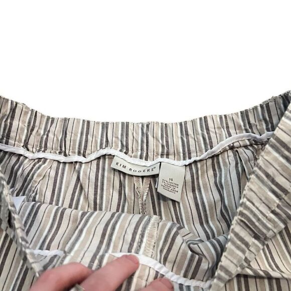 KIM ROGERS Neutral Striped Shorts Size 14 - Picture 4 of 7